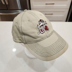 Vintage Disney Beige Mickey Mouse Snapback Cap Hat Golf Disneyana 100% Cotton